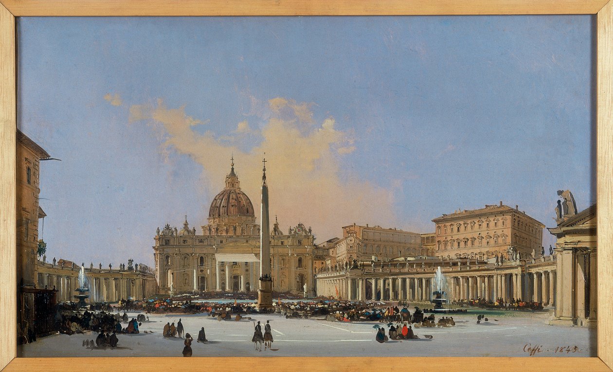 Bénédiction papale sur la Piazza San Pietro - Ippolito Caffi