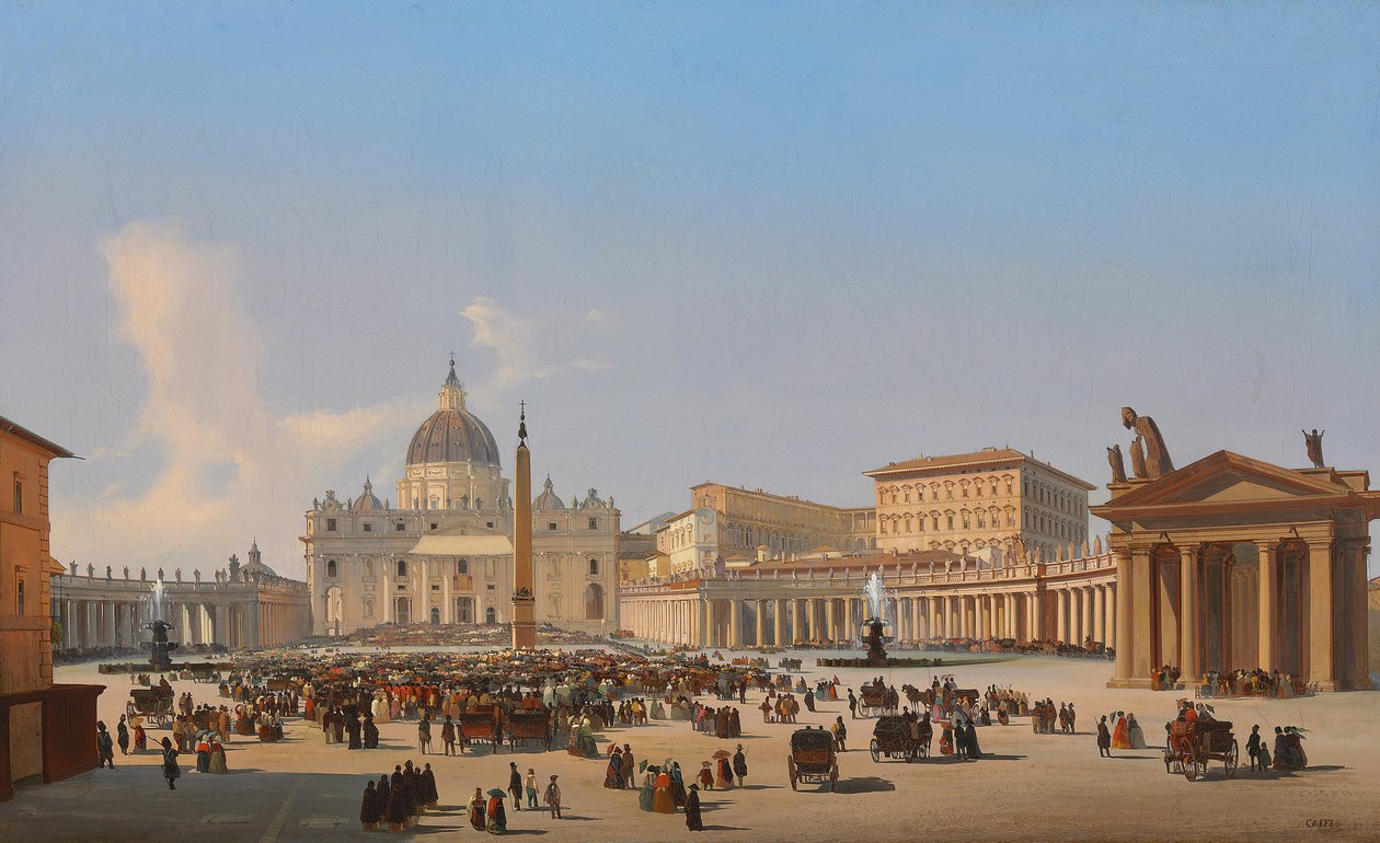 Piazza San Pietro, Rome - Ippolito Caffi