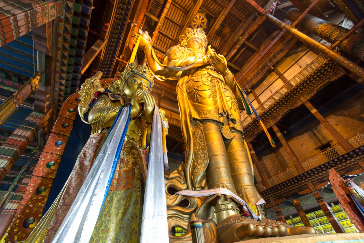 Statue de Migjid Janraisig au monastère de Gandantegchinlen, un monastère de style tibétain, 2013 - Ira Block