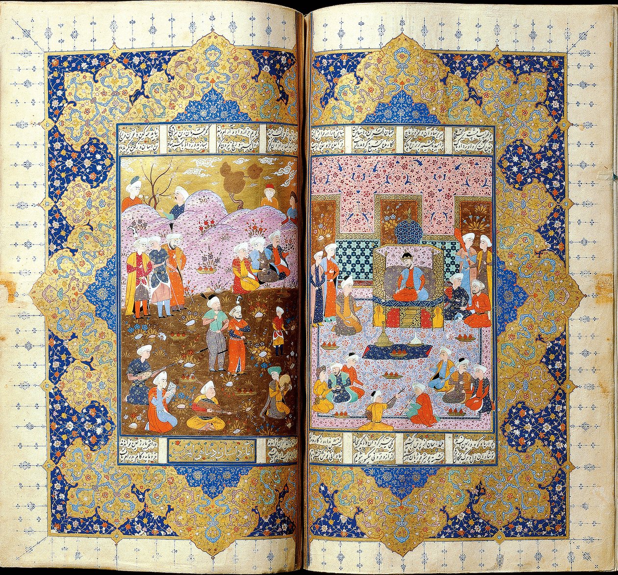 Ascension de Shah Luhrasp au trône, illumination de manuscrit de l