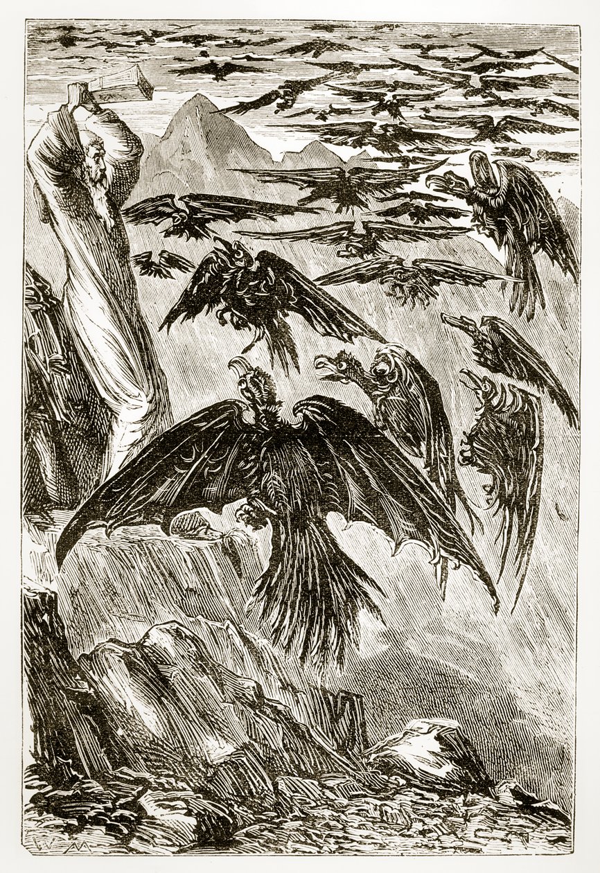 Saint Patrick et les oiseaux démons, de The Trias Thaumaturga, ou Trois Saints Thaumaturges d
