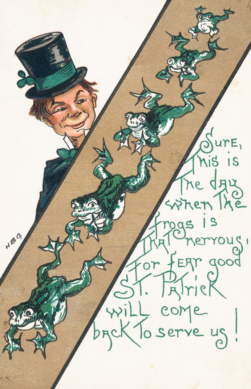 Carte de la Saint-Patrick (lithographie couleur) - Irish School