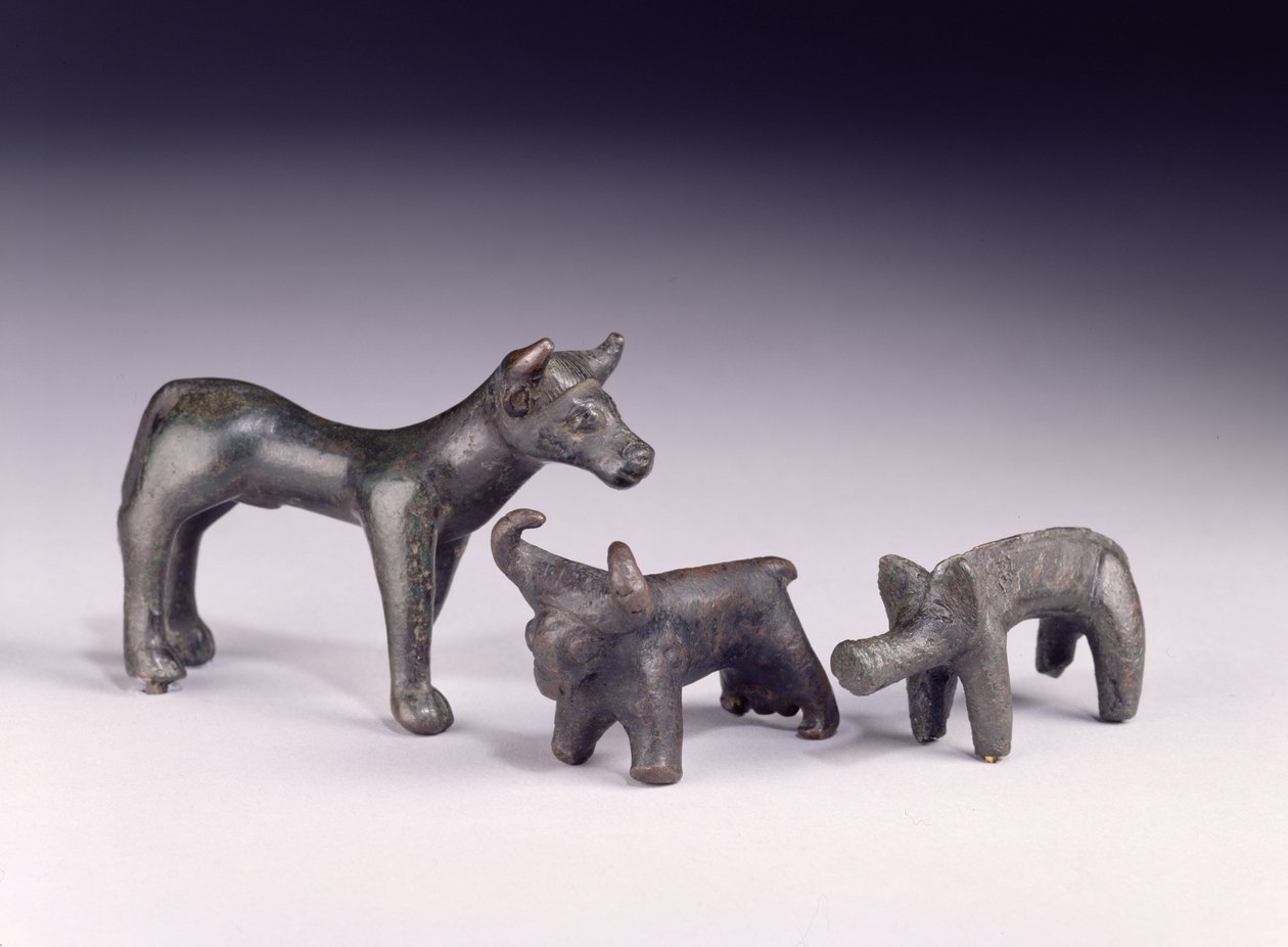 Deux taureaux, de Hongrie et un sanglier, de la grotte de Gower, Rhossilly, Pays de Galles, Âge du fer - Iron Age