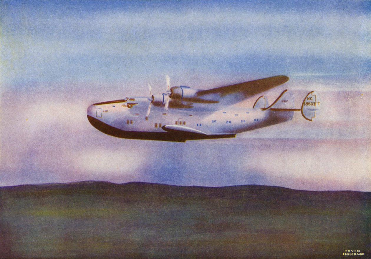 Boeing 314, Yankee Clipper (lithographie couleur) - Irvin L. Holcombe
