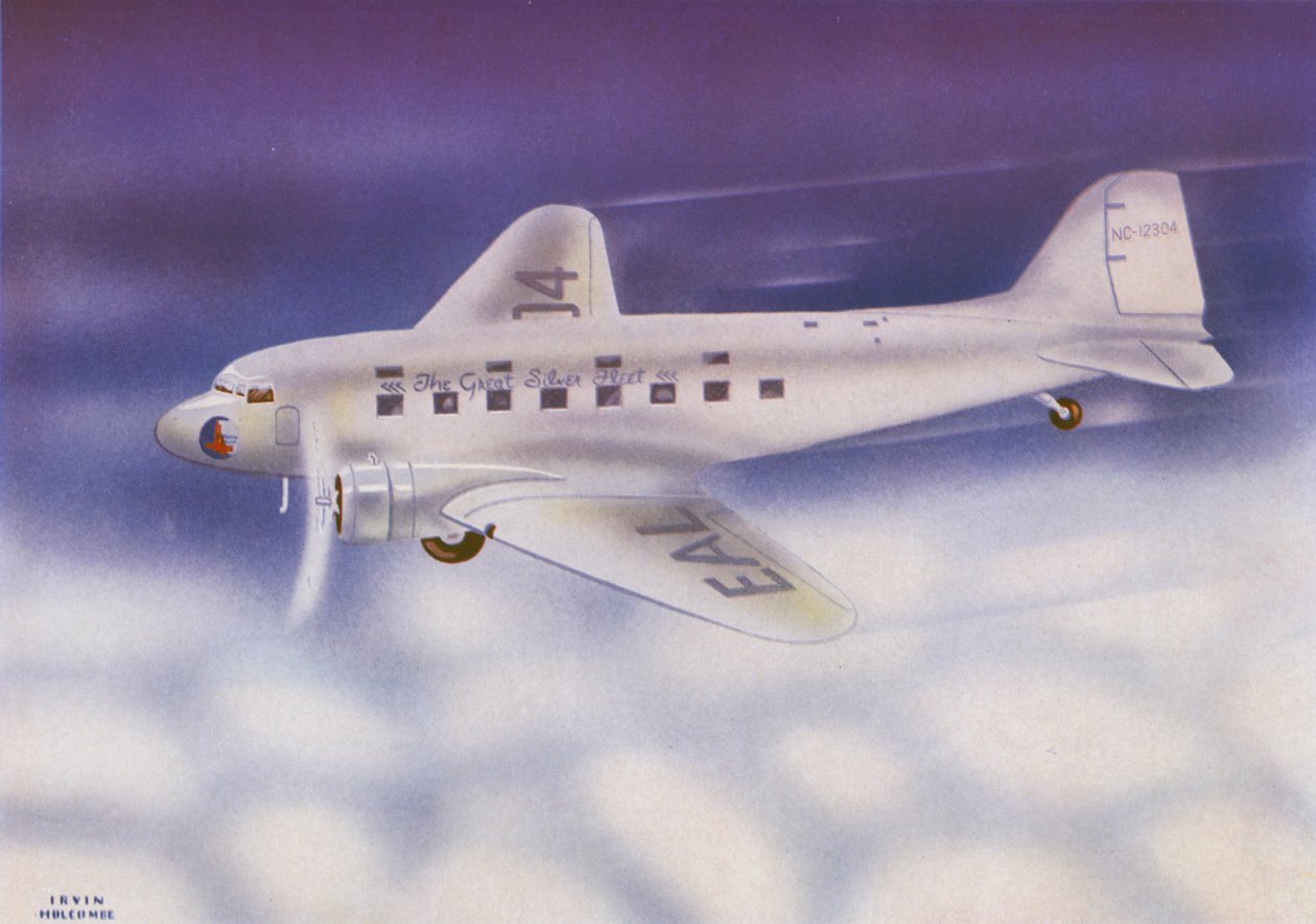 Douglas DC-3 (lithographie couleur) - Irvin L. Holcombe