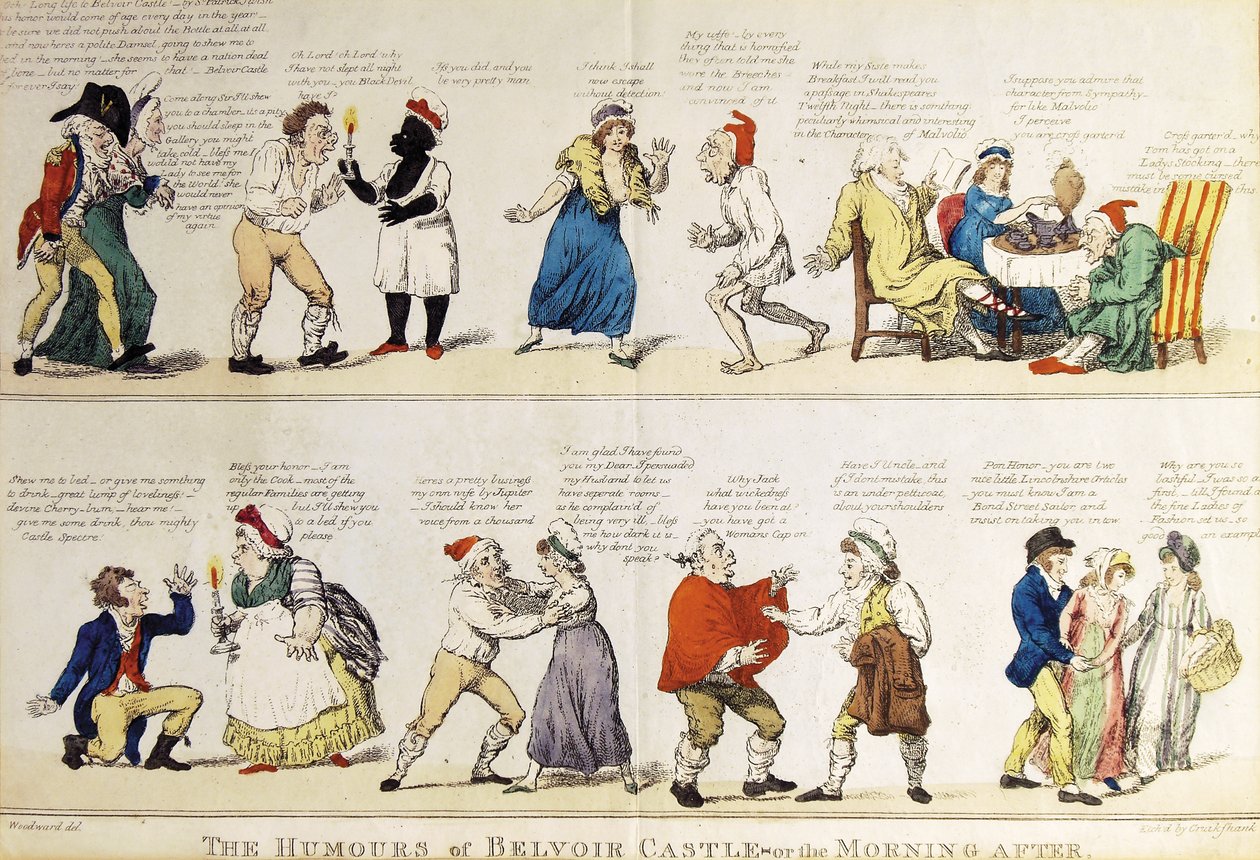 Caricature représentant la fête de la majorité du 5e duc de Rutland, 1799 - Isaac Cruikshank