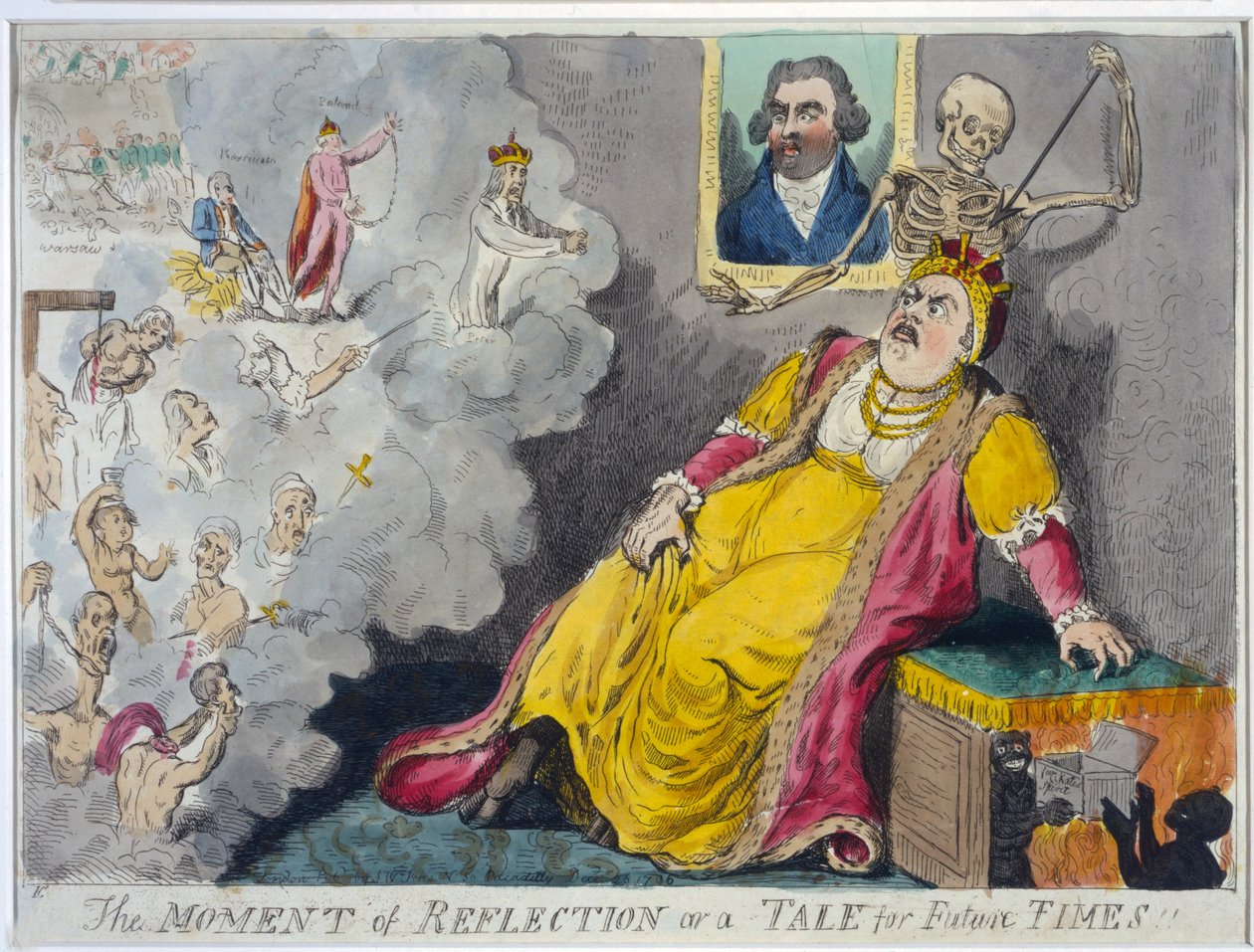 Le Moment de Réflexion ou un Conte pour les Temps Futurs, pub. 1796 - Isaac Cruikshank