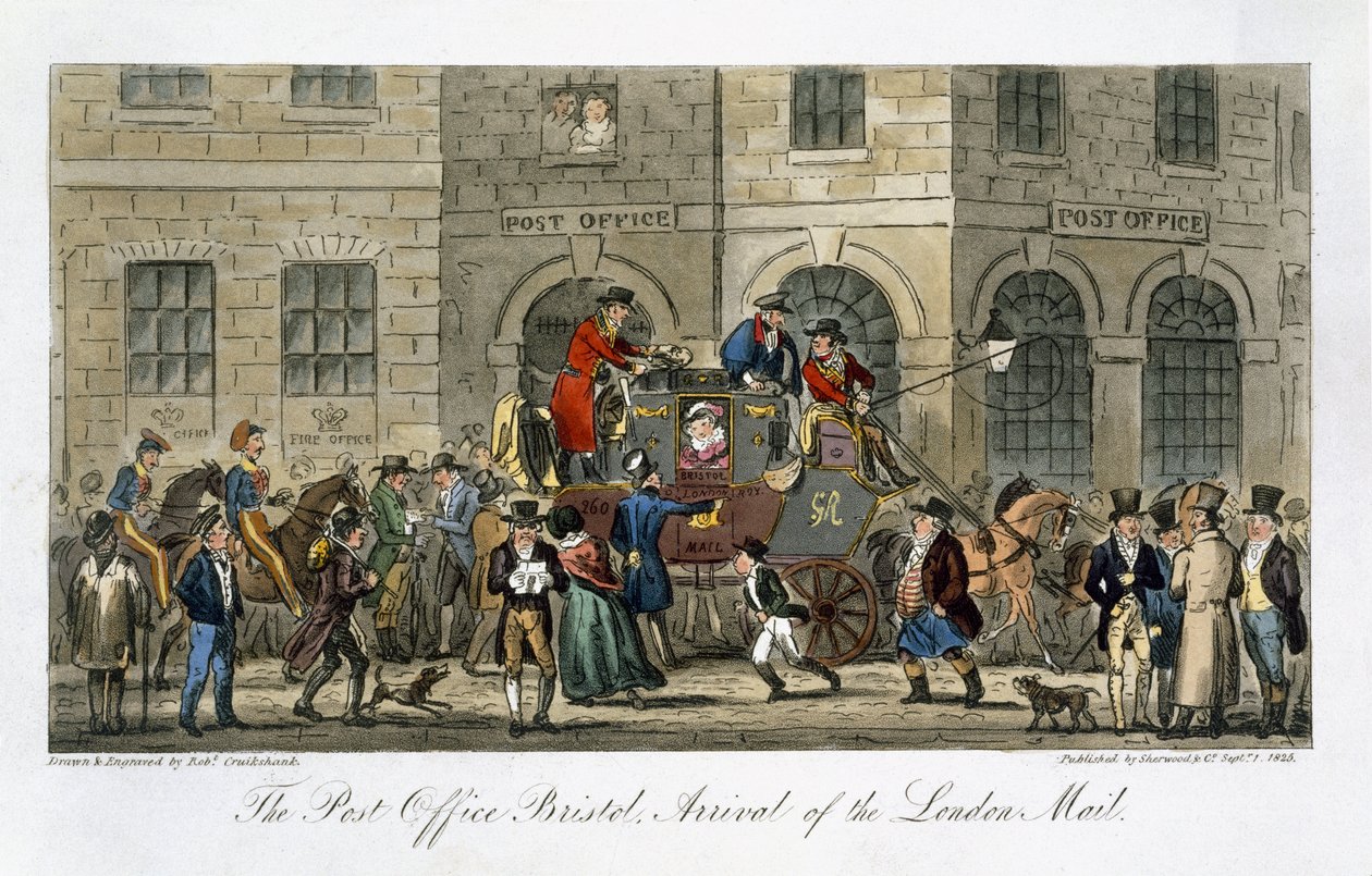 La poste de Bristol, arrivée du courrier de Londres, tiré de 