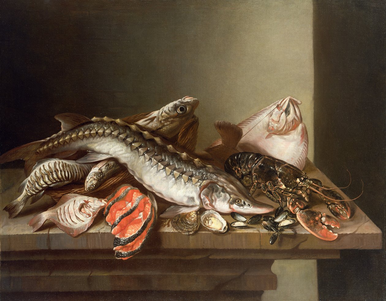 Nature morte de poissons sur une table - Isaac van Duynen