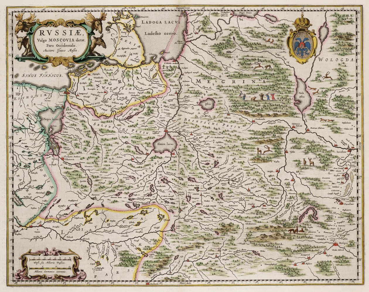 Carte de la Russie occidentale De: Partes Septentrionalis et Orientalis, 1664 - Isaac Abrahamsz. Massa