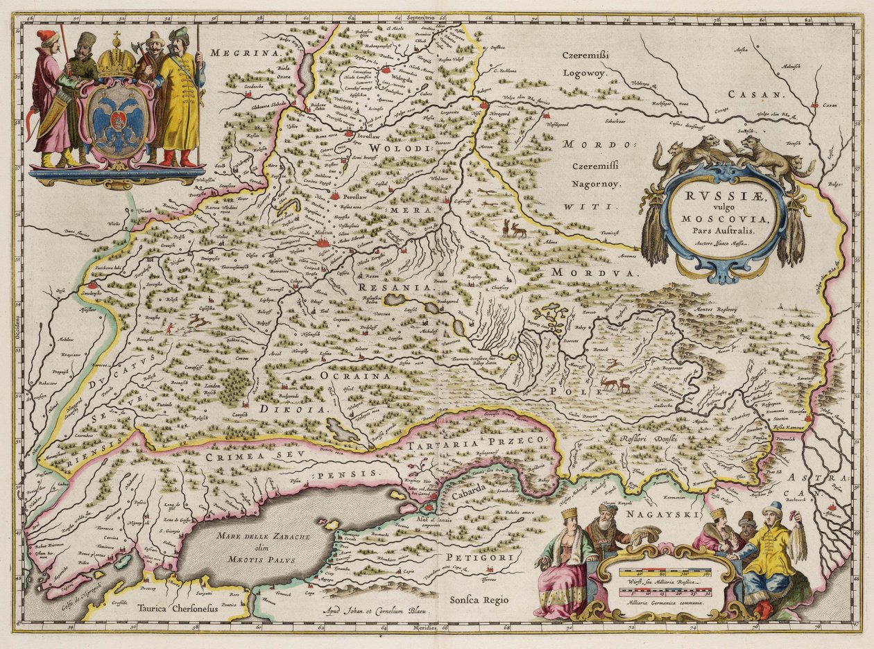 Carte de la Russie Méridionale De: Partes Septentrionalis et Orientalis, 1664 - Isaac Abrahamsz. Massa