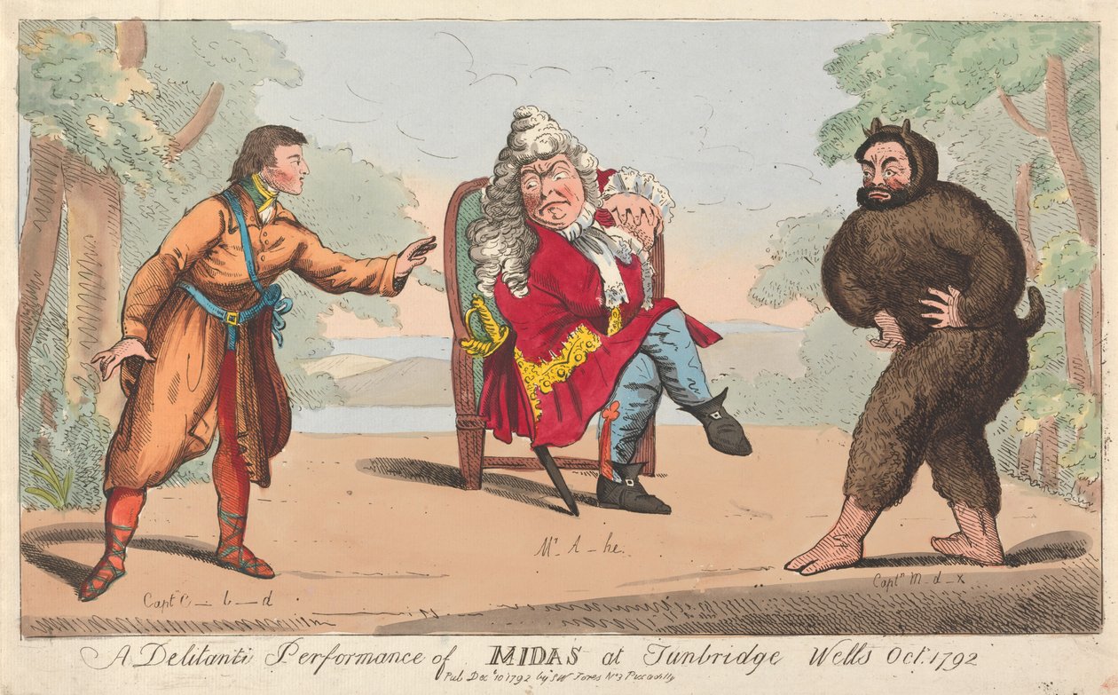 Eine Delitanti-Aufführung von Midas in Turnbridge Wells, Oktober 1792 - Isaac Cruikshank