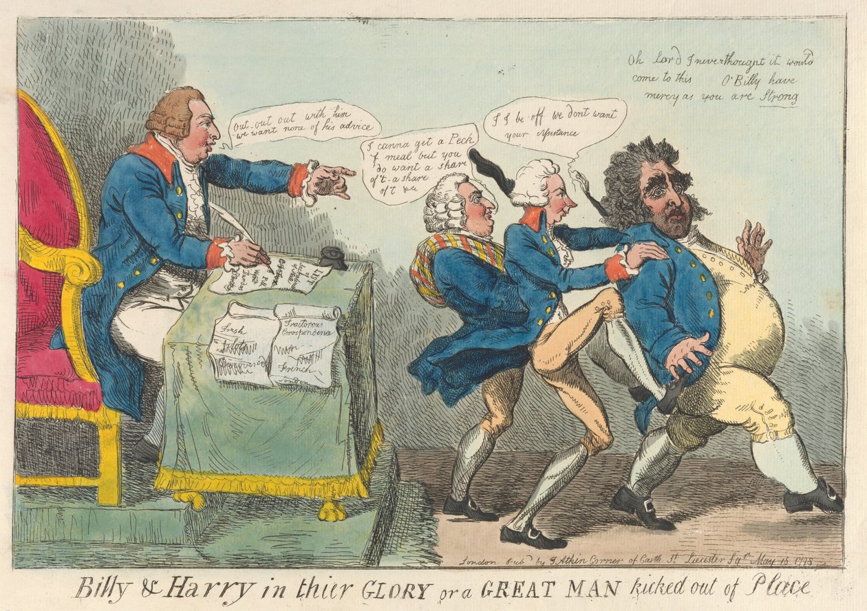 Billy & Harry in ihrer Pracht oder ein großer Mann aus seiner Position geworfen - Isaac Cruikshank