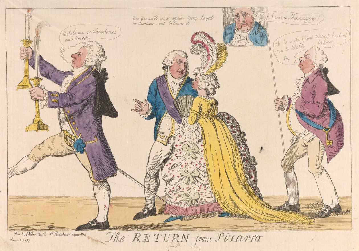 Die Rückkehr von Pizarro - Isaac Cruikshank