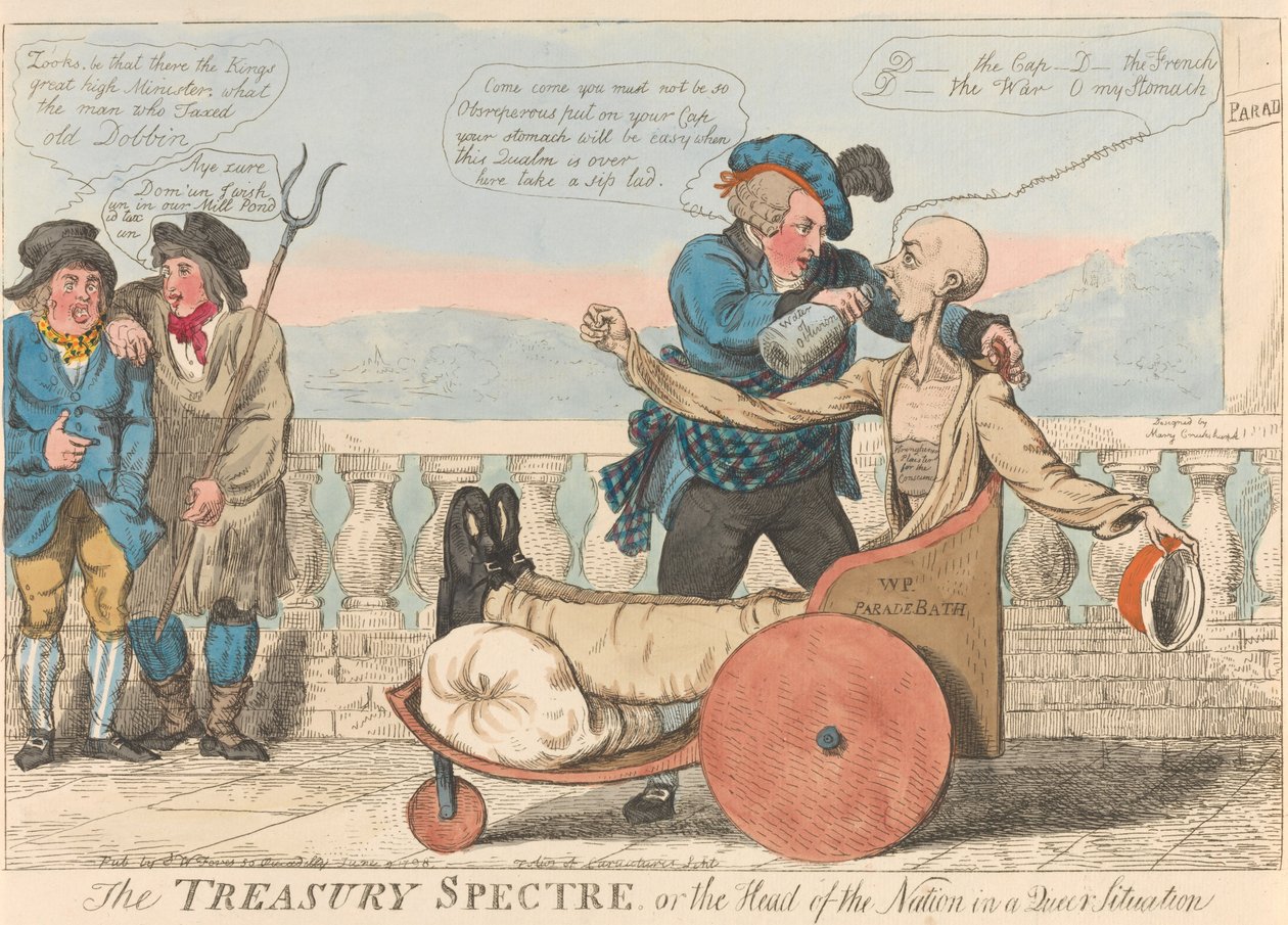 Das Schatzamt-Spektakel oder das Staatsoberhaupt in einer seltsamen Lage - Isaac Cruikshank