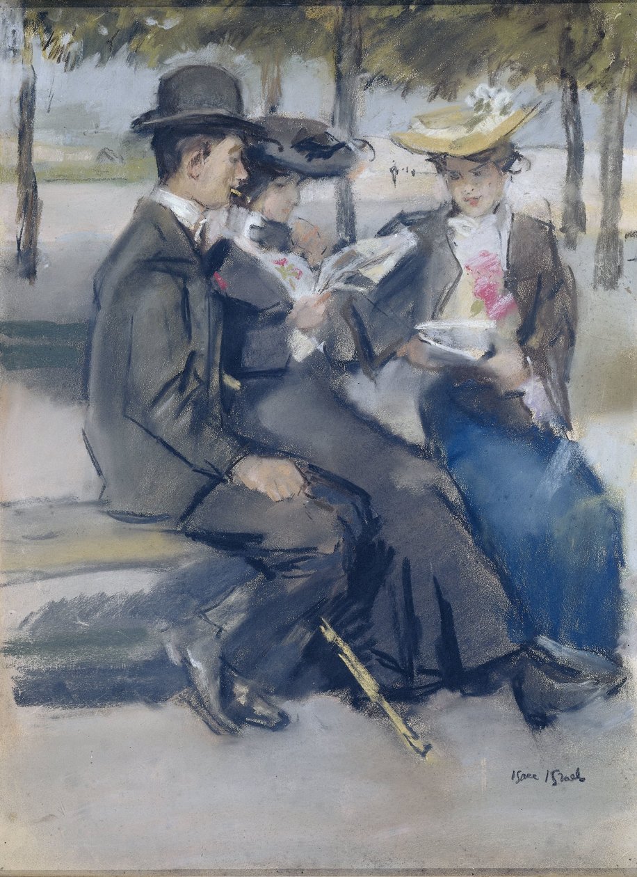 Dans le Bois de Boulogne près de Paris - Isaac Israels (signed by artist)