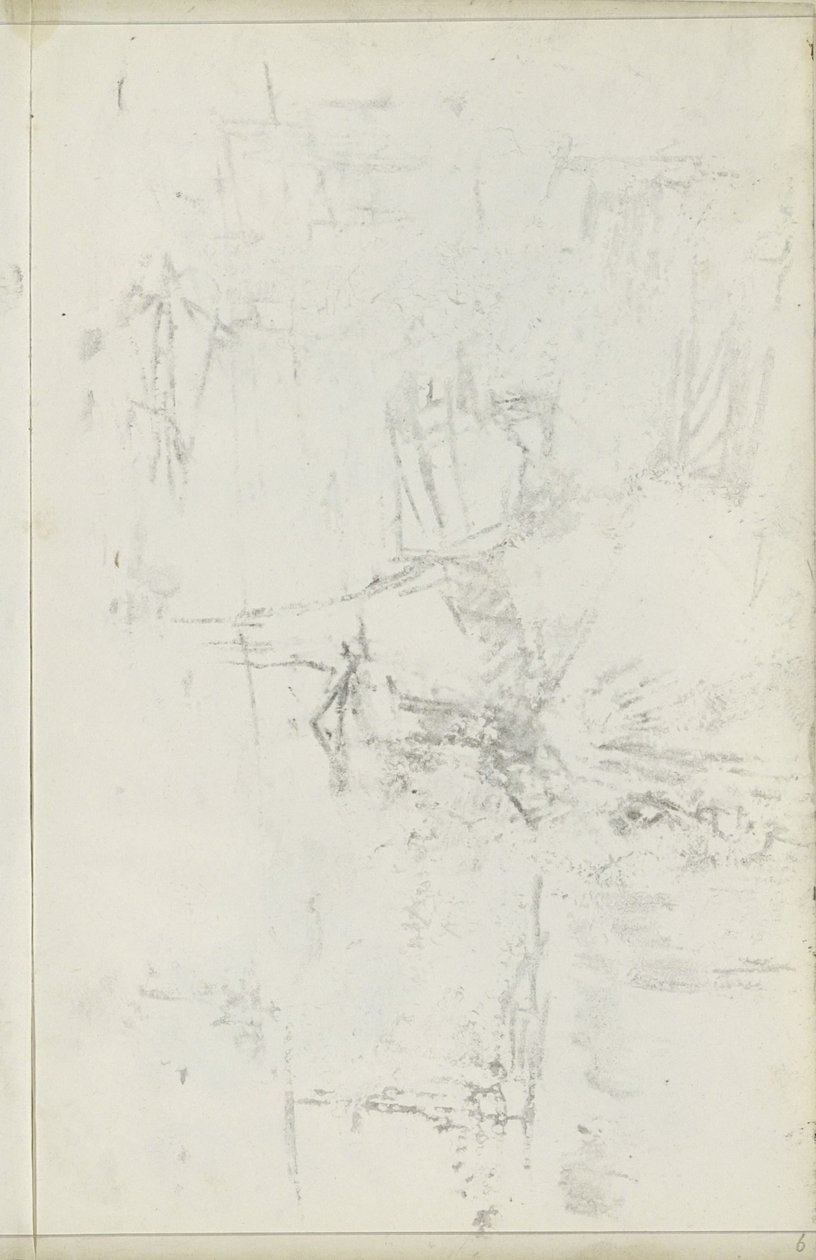 Abklatsch van de krijttekening op blad 5 verso - Isaac Israels