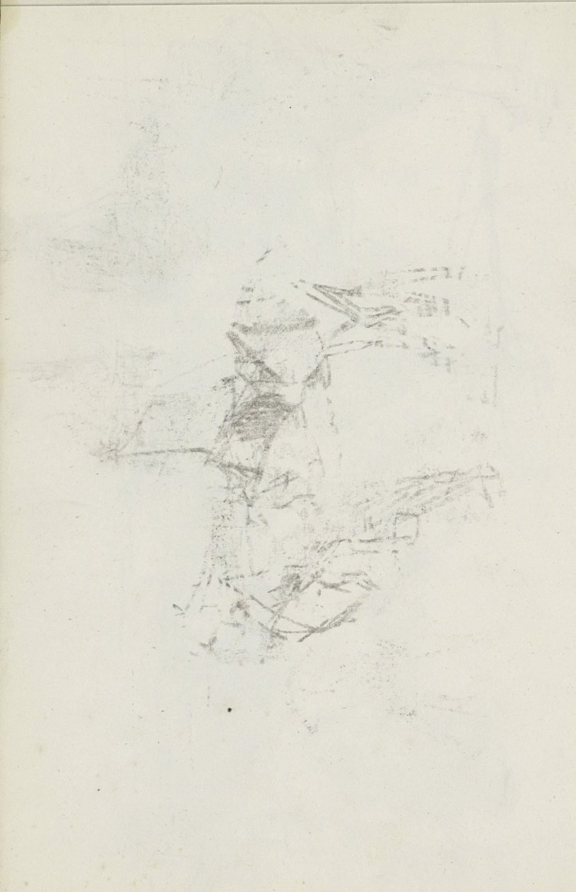 Abklatsch van de krijttekening op blad 8 recto - Isaac Israels