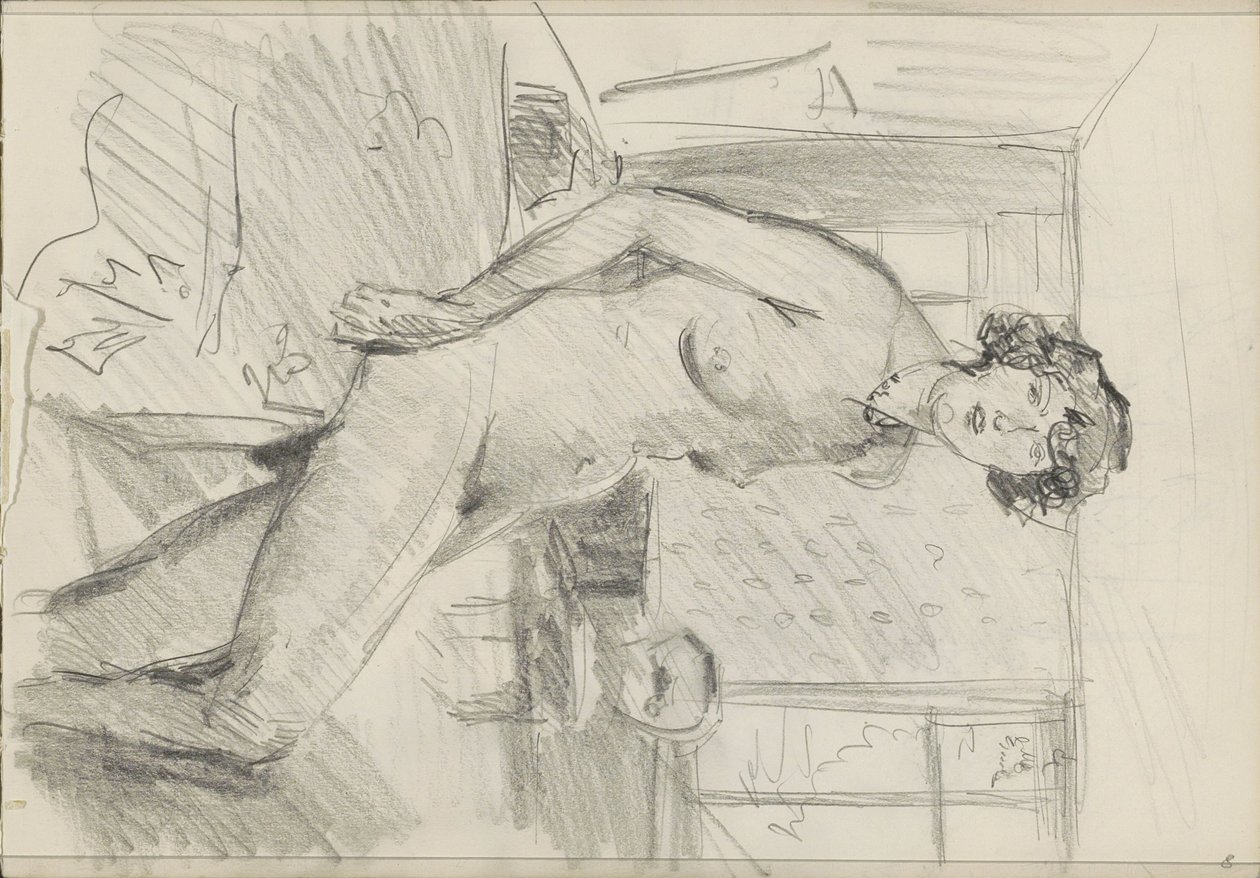 Femme nue assise dans un intérieur - Isaac Israels