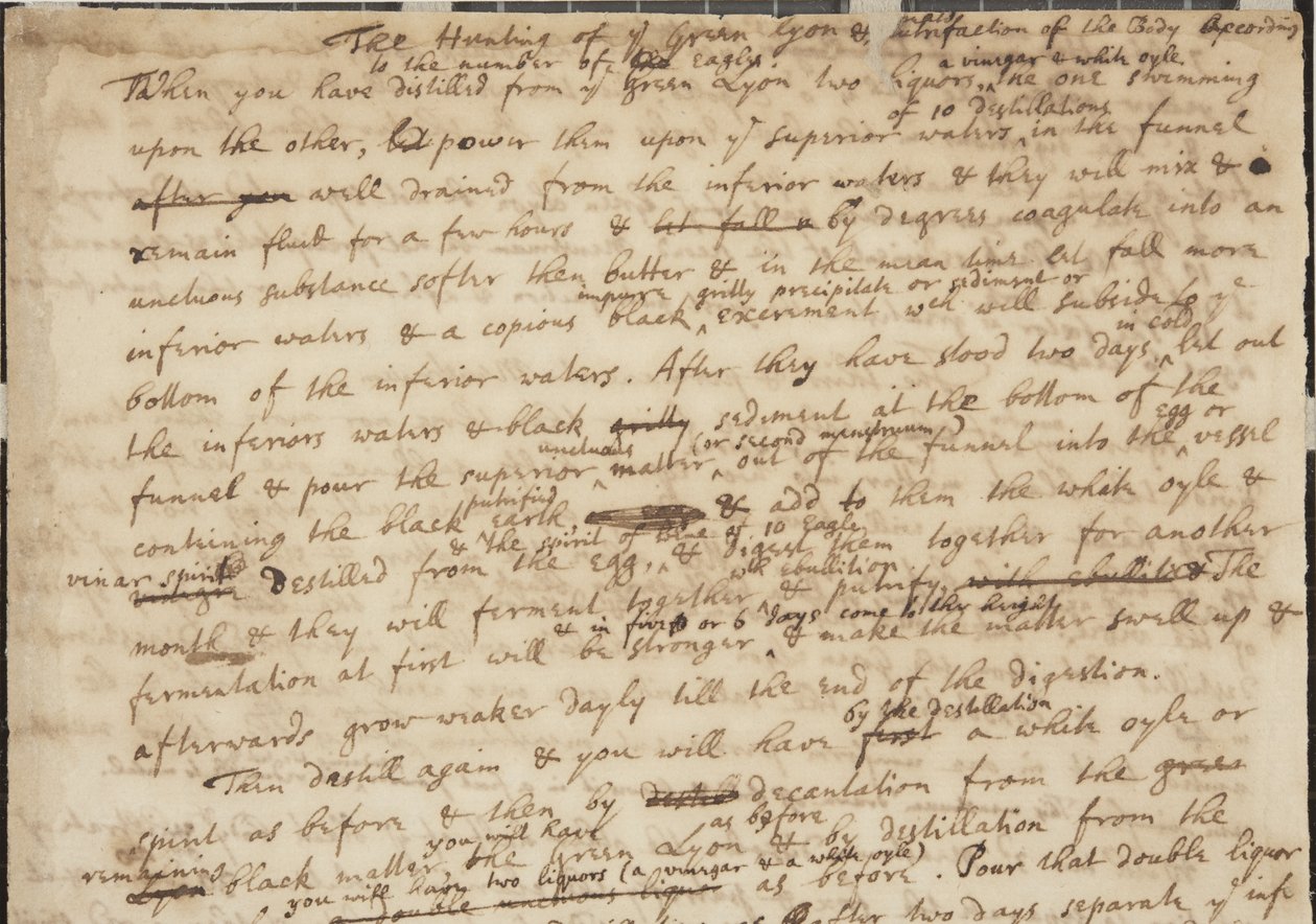 La Chasse au Lion Vert, recto, détail, c.1700 - Isaac Newton