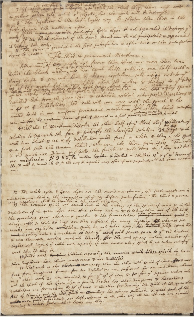La Chasse au Lion Vert, verso, c.1700 - Isaac Newton