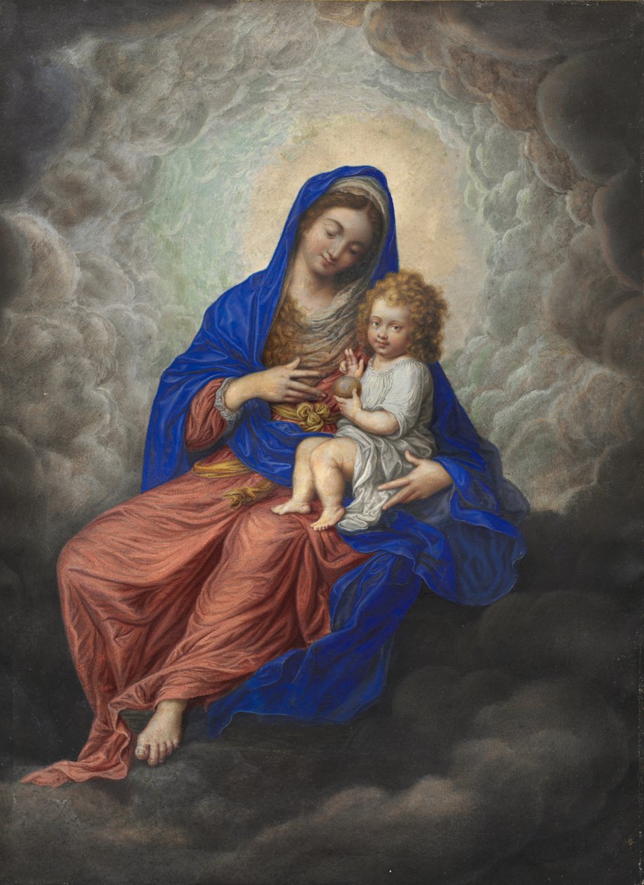 Madone et Enfant en gloire c.1605-17 - Isaac Oliver