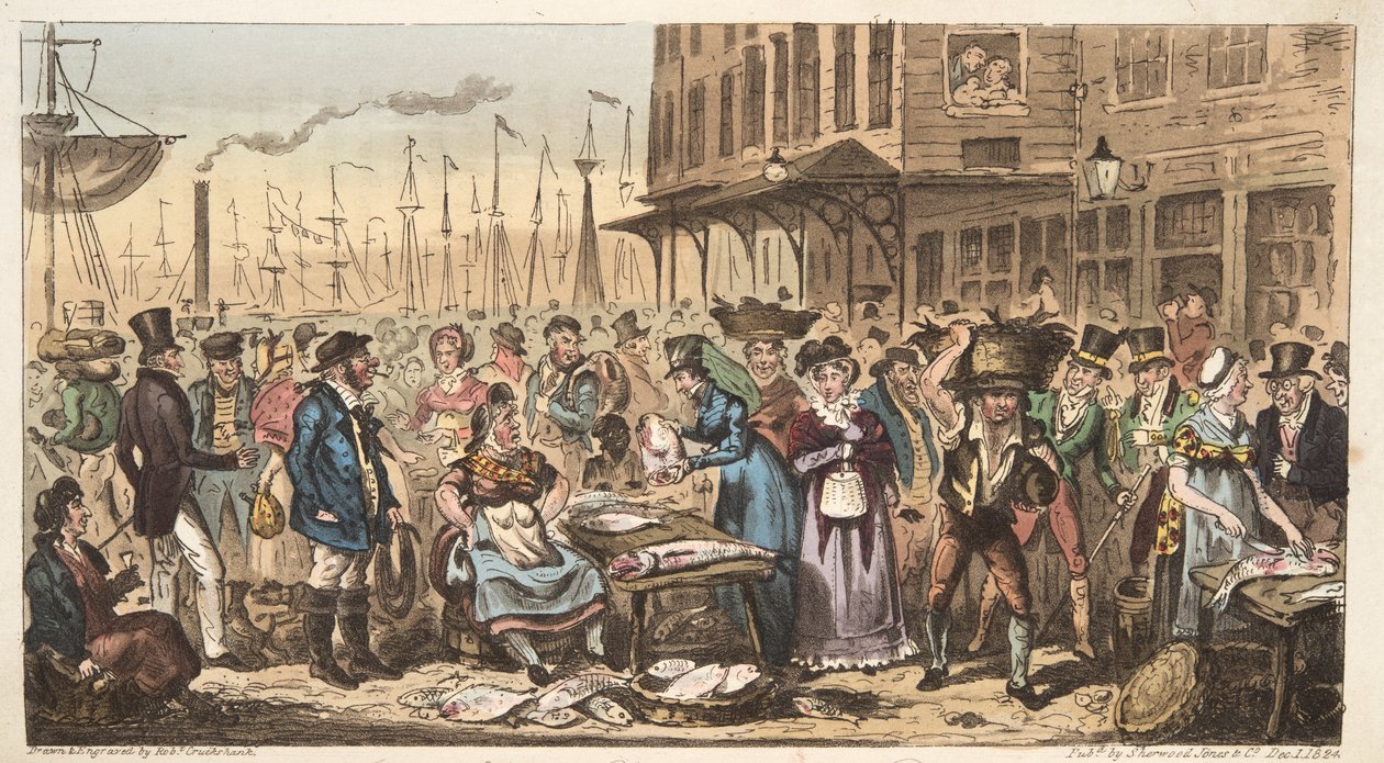 Une Farce en Haute Société, ou une Visite à Billingsgate, de The English Spy - Isaac Robert Cruikshank