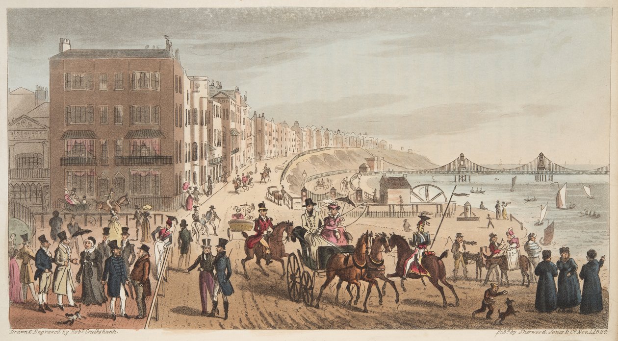 Personnages sur le Steyne, Brighton, de The English Spy, publié 1824 - Isaac Robert Cruikshank