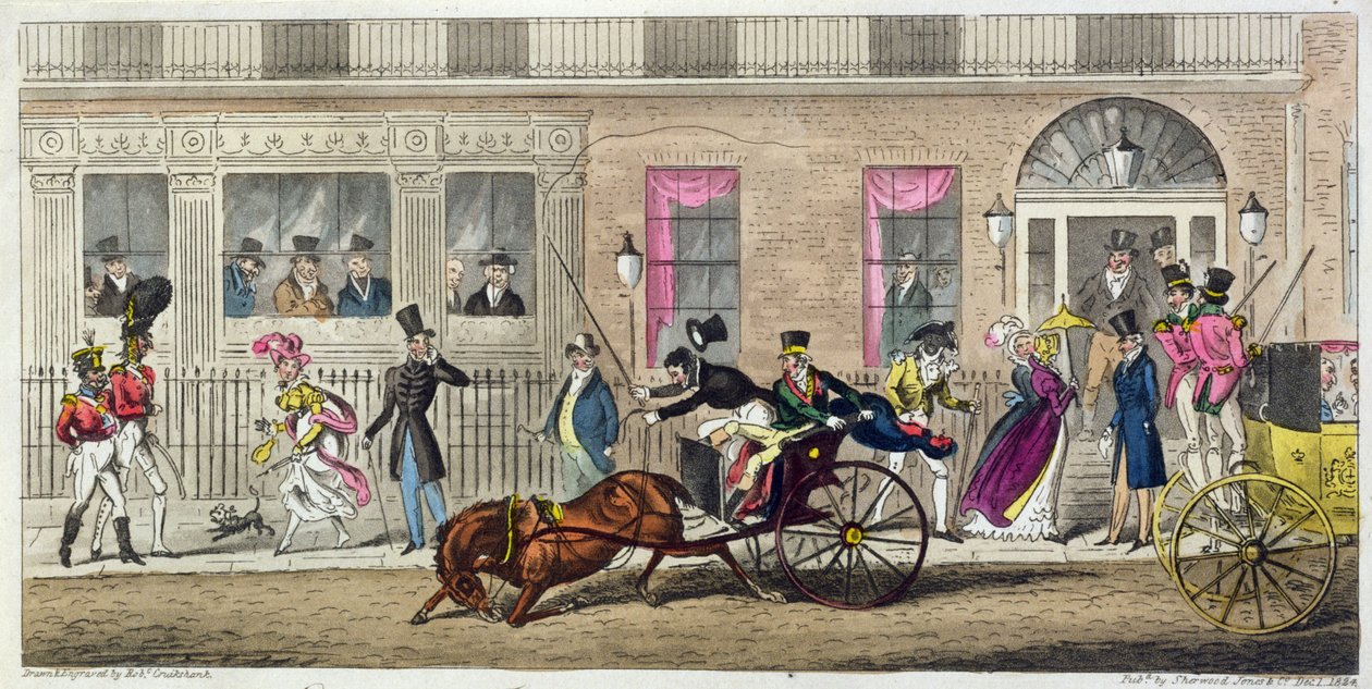 Extérieur de Fishmongers Hall, une panne régulière, 1824 - Isaac Robert Cruikshank