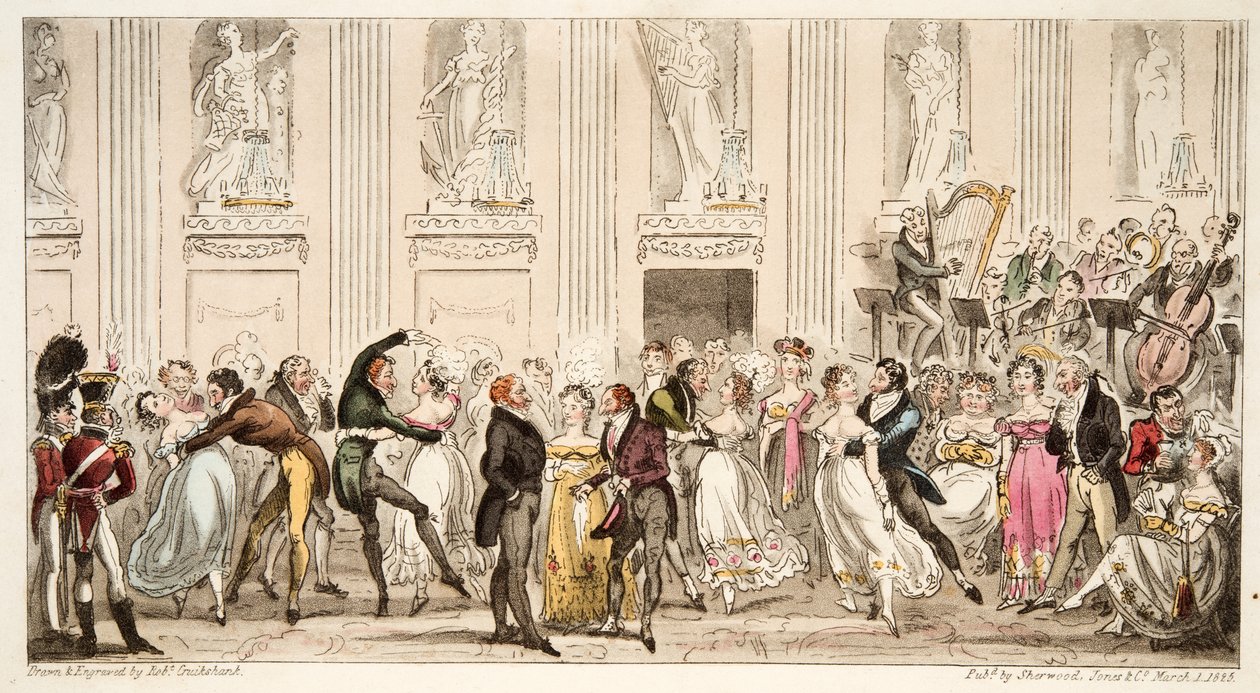 Le bal des Cypriens aux Argyle Rooms, de The English Spy, pub. 1824 - Isaac Robert Cruikshank