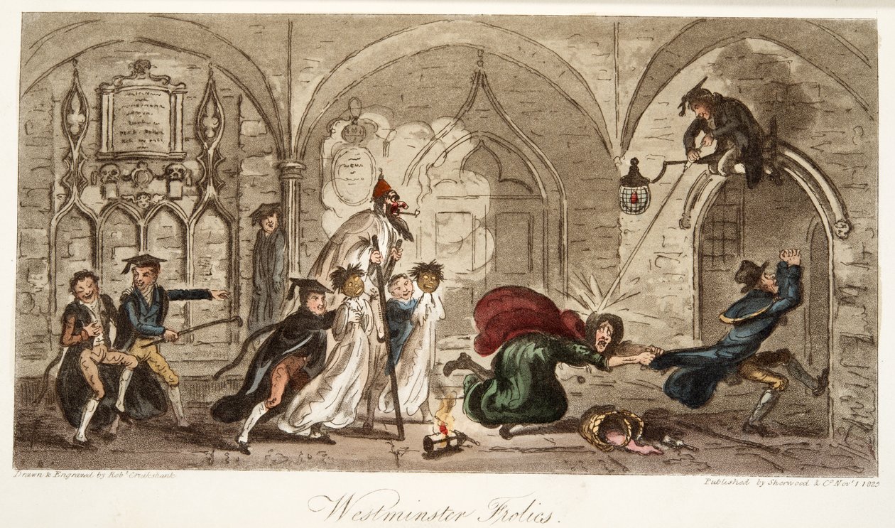 Les folies de Westminster, de The English Spy, pub. 1824 - Isaac Robert Cruikshank