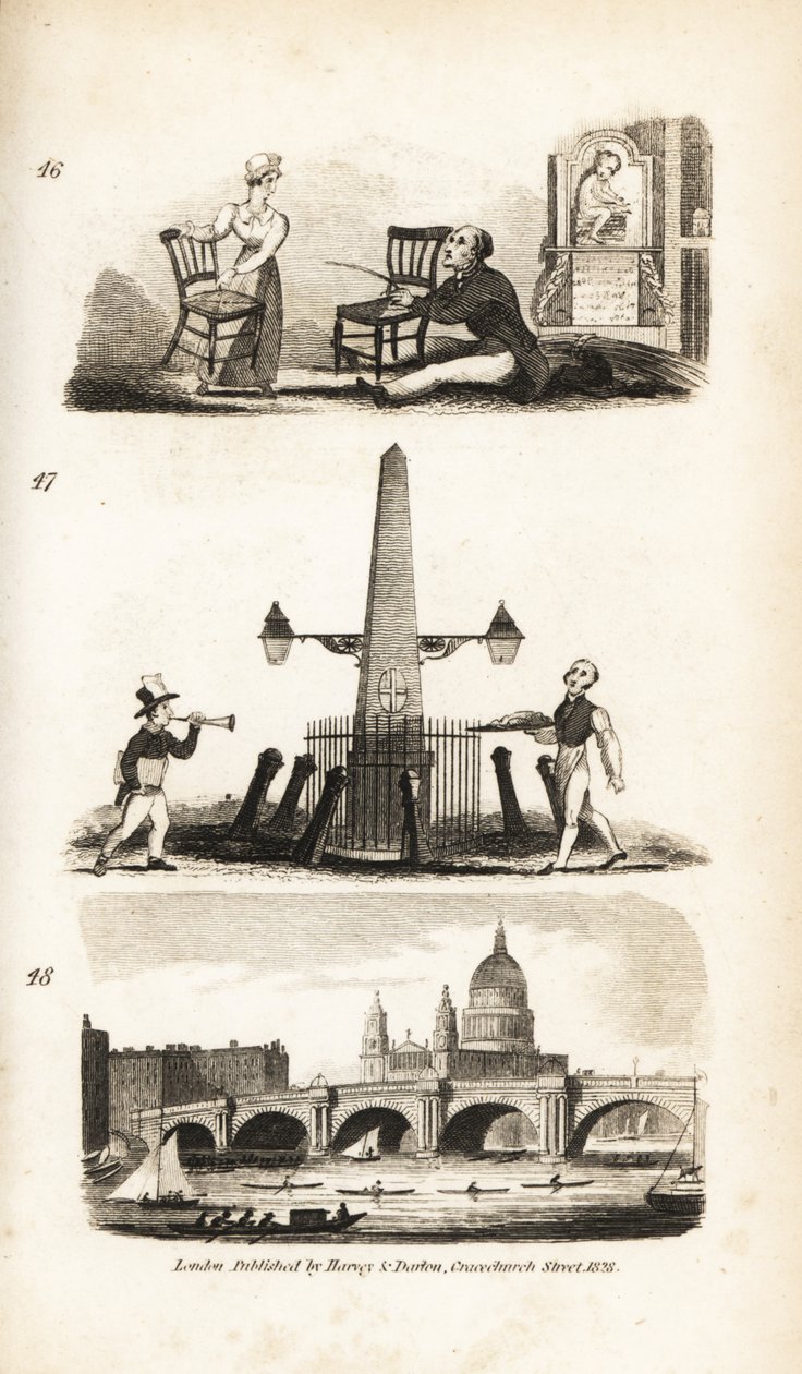 Réparateur de chaises, garçon de nouvelles, pieman volant et pont de Blackfriar - Isaac Taylor