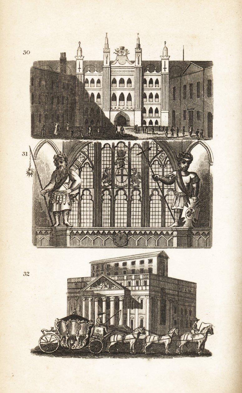 Guildhall de Londres, Gog et Magog et le Mansion House - Isaac Taylor