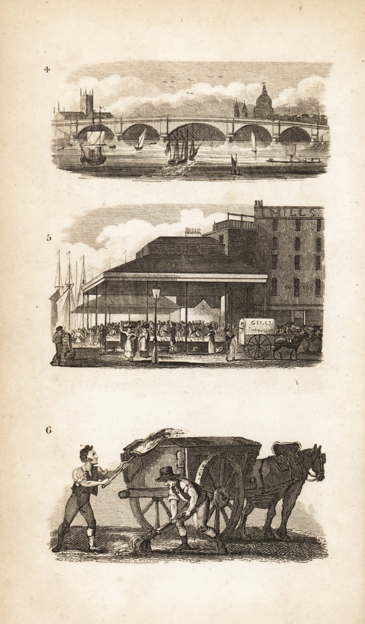 Nouveau pont de Londres, Billingsgate et le Scavenger - Isaac Taylor