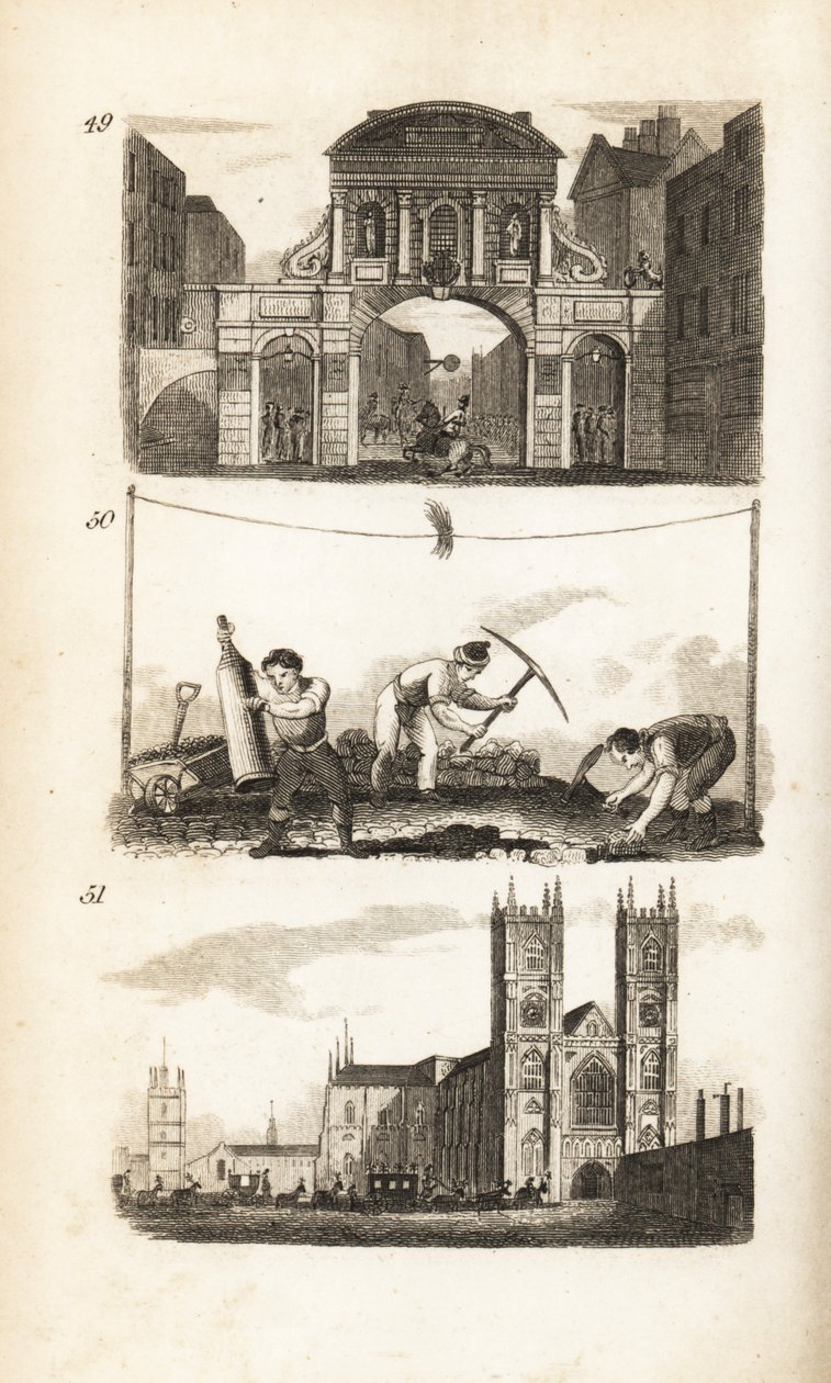 Temple Bar, Paveurs et Abbaye de Westminster - Isaac Taylor