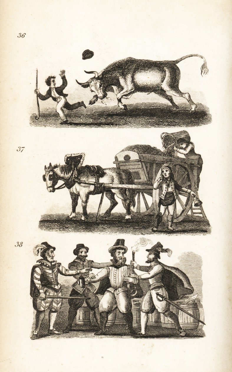 Le bœuf enragé, le ramoneur et la capture de Guy Fawkes - Isaac Taylor