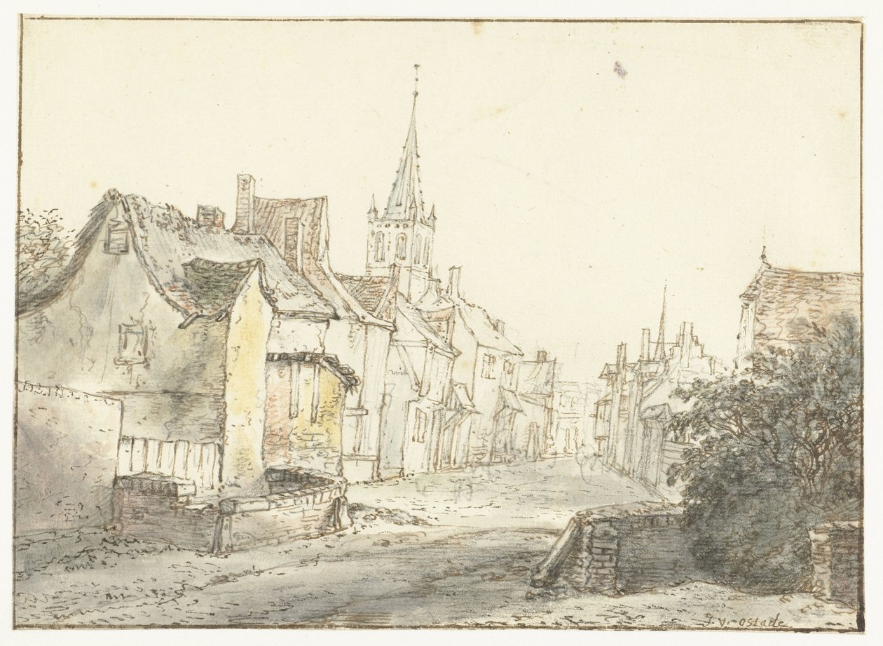 Rue dans un village ou une ville - Isaac van Ostade