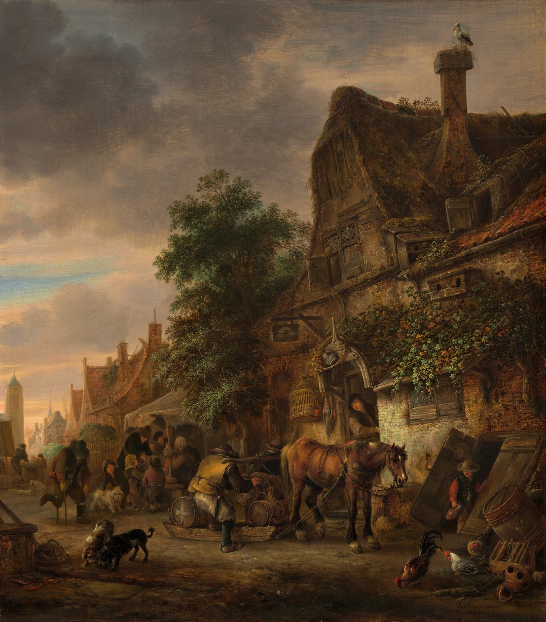 Ouvriers devant une auberge, 1645 - Isaac van Ostade