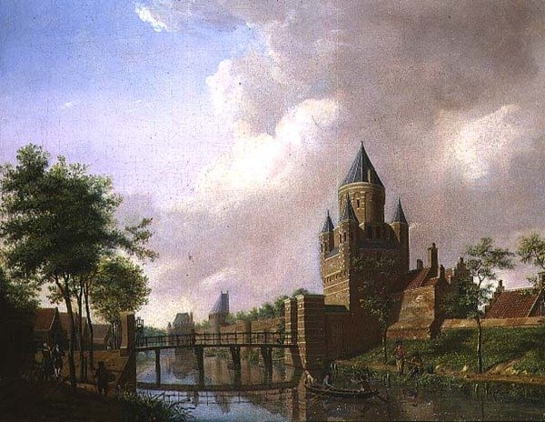 Vue de la Kleine Houtpoort, Haarlem - Isaac Ouwater