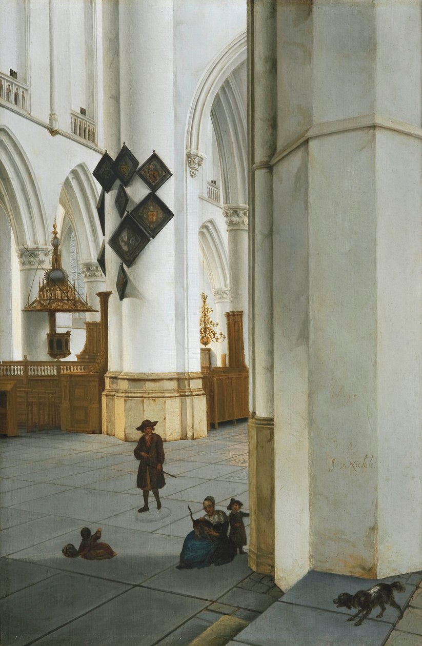Néerlandais : Interieur van de St. Bavokerk te Haarlem, vu de la Kerstmiskapel Vue intérieure de l