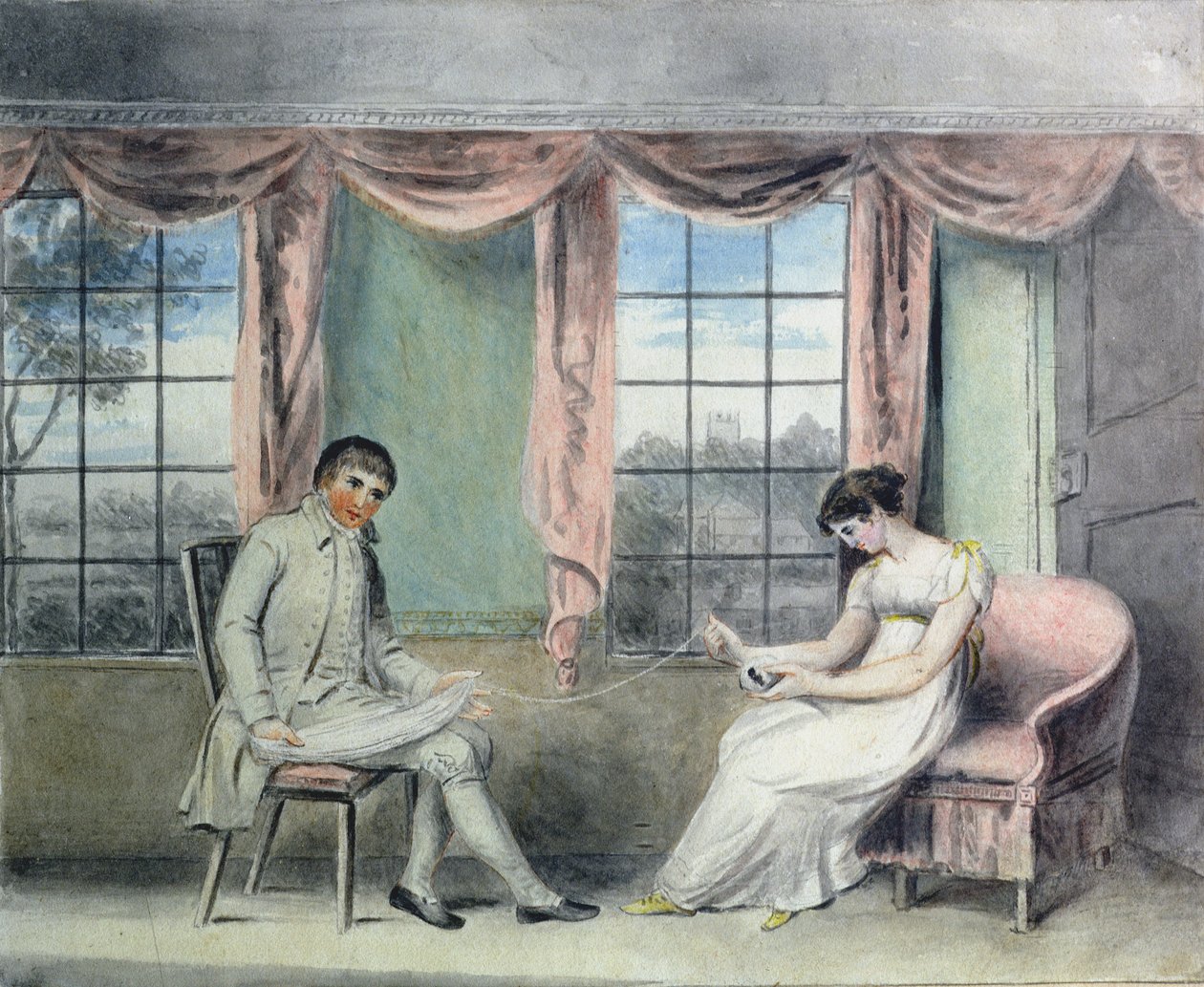 Une femme et son beau filant du fil - Isabella Downman
