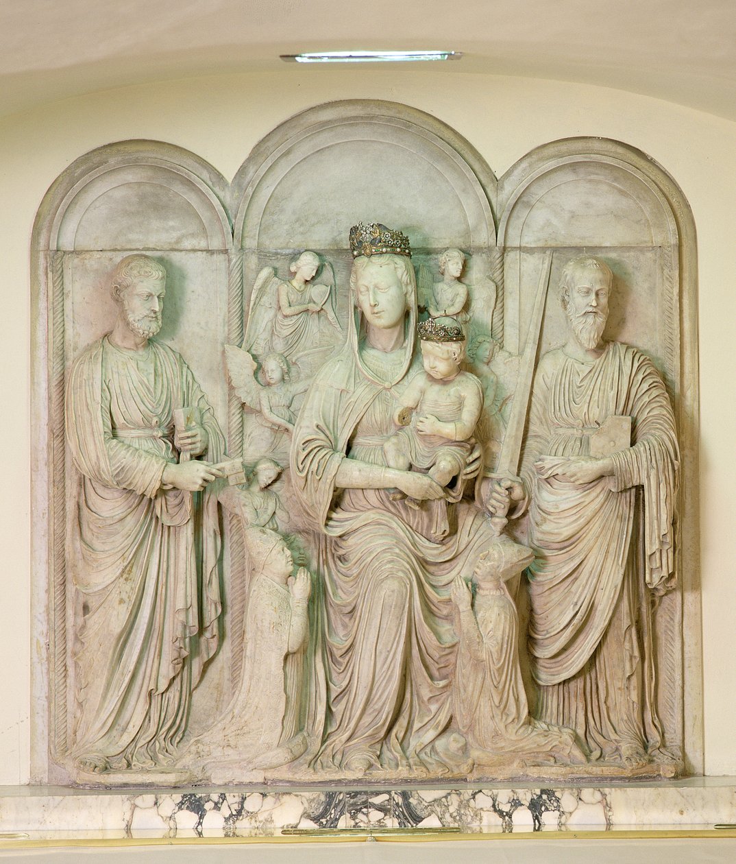 Madone et Enfant avec les Saints Pierre et Paul et les donateurs, vers 1450 - Isaia da Pisa