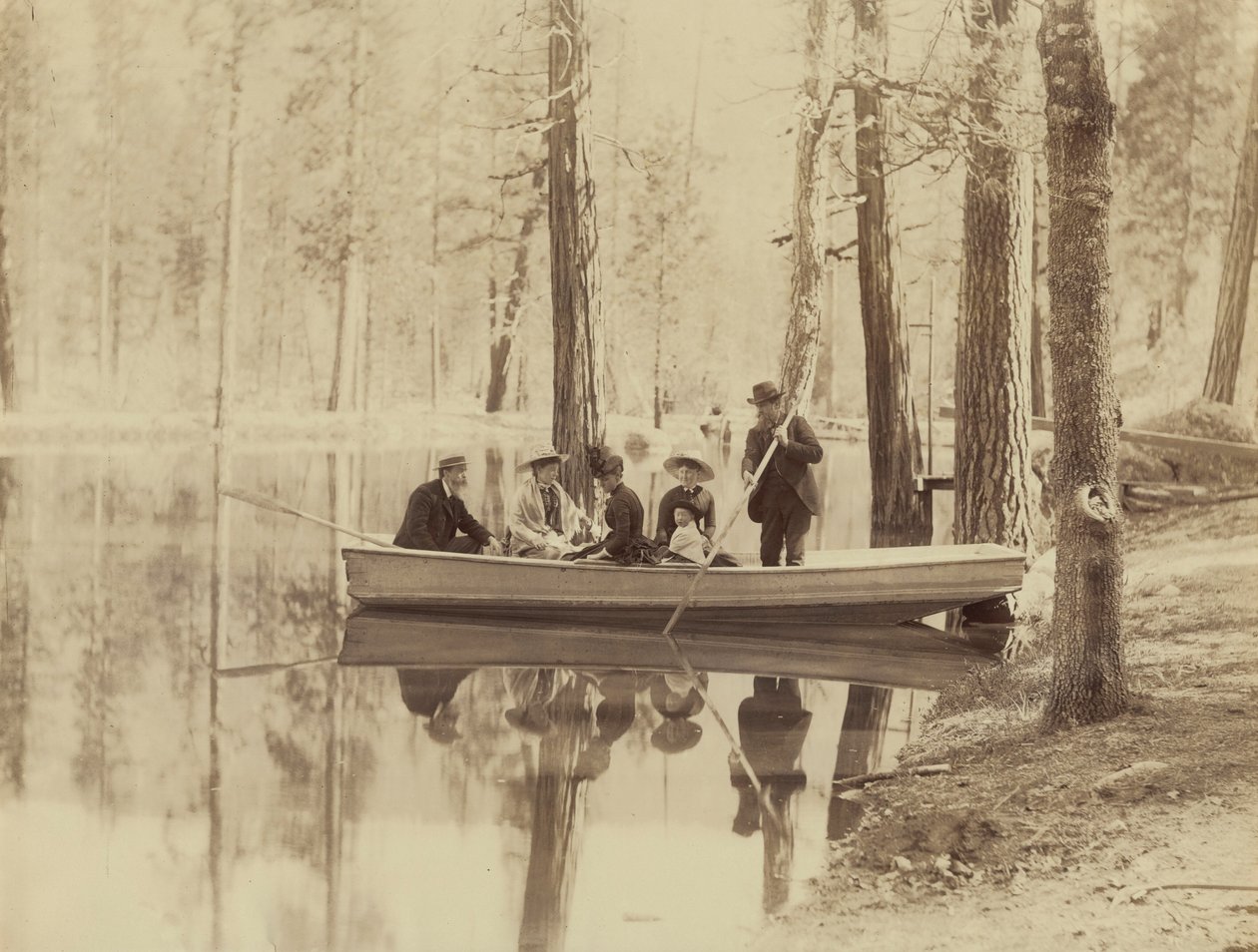 Scène sur le lac Stella, station Wawona, 1880 (photo) - Isaiah Taber