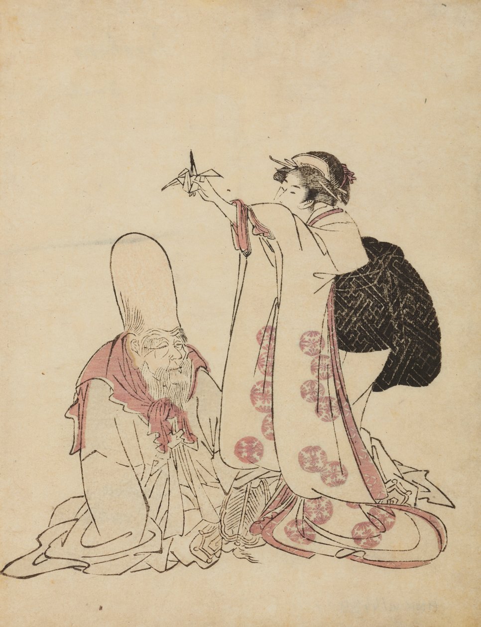 Paysage marin - ramassage de coquillages à marée basse - Ishikawa Toyonobu