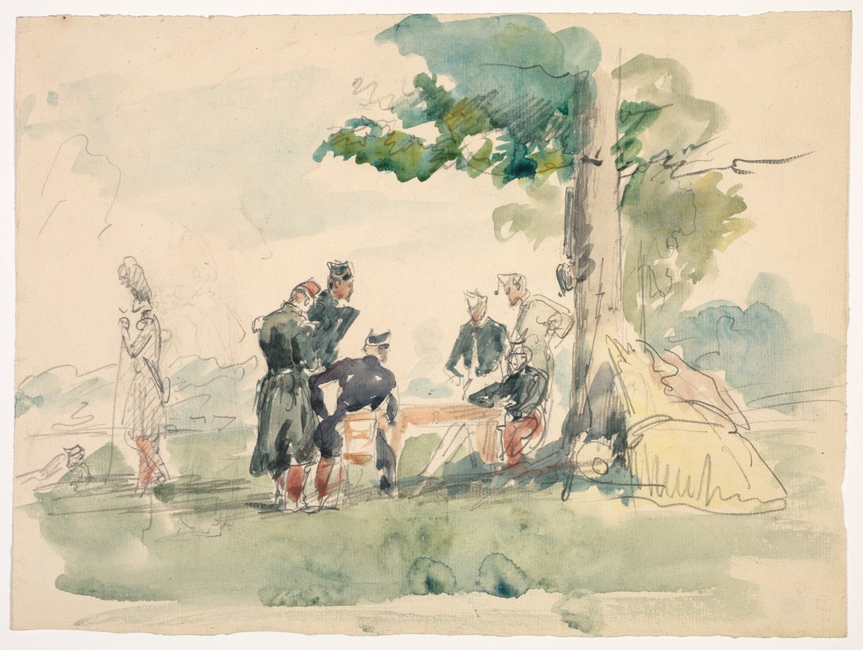 Militaires sous un arbre - Isidore Pils