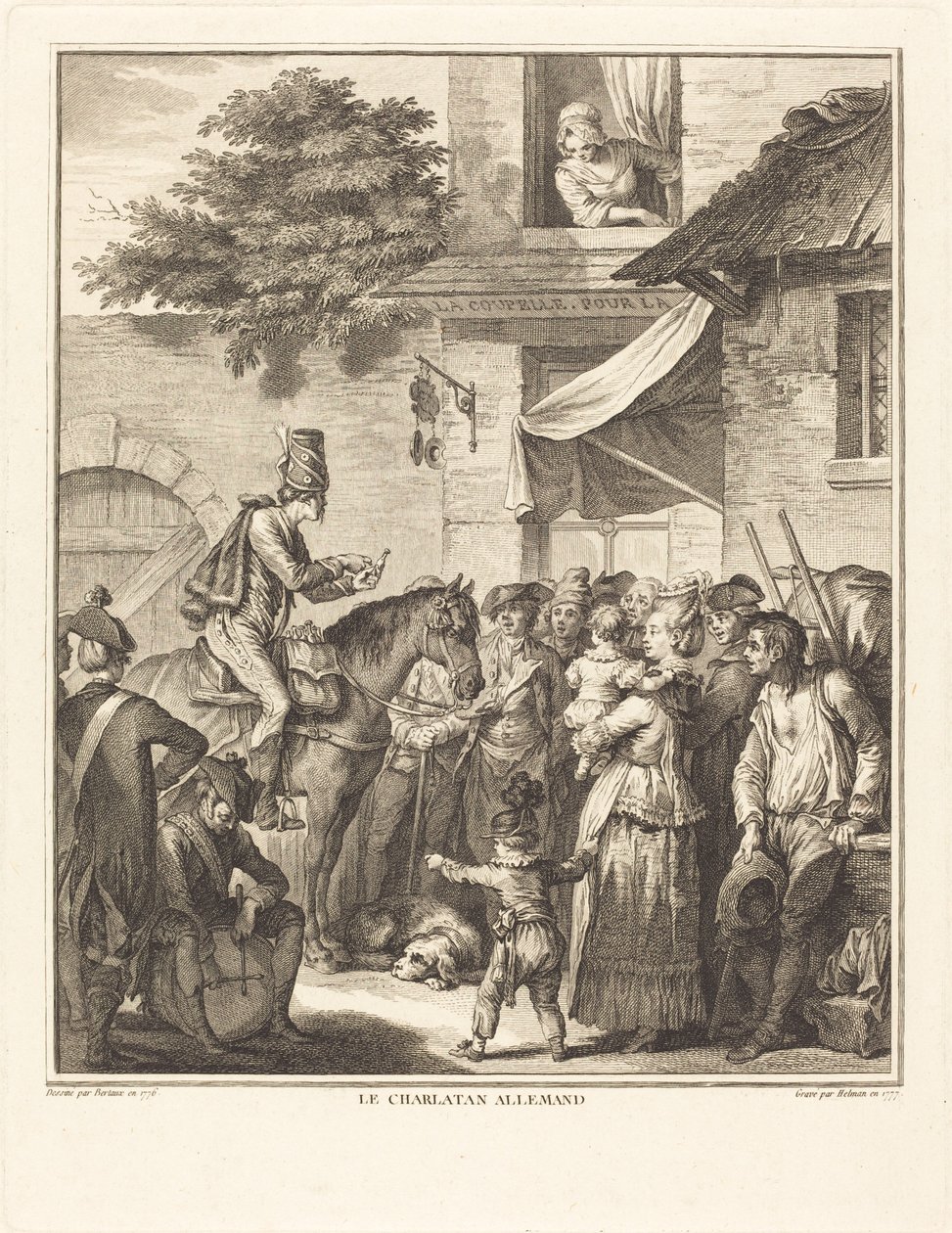 Le charlatan allemand - Isidore Stanislas Helman after Jean Duplessi Bertaux