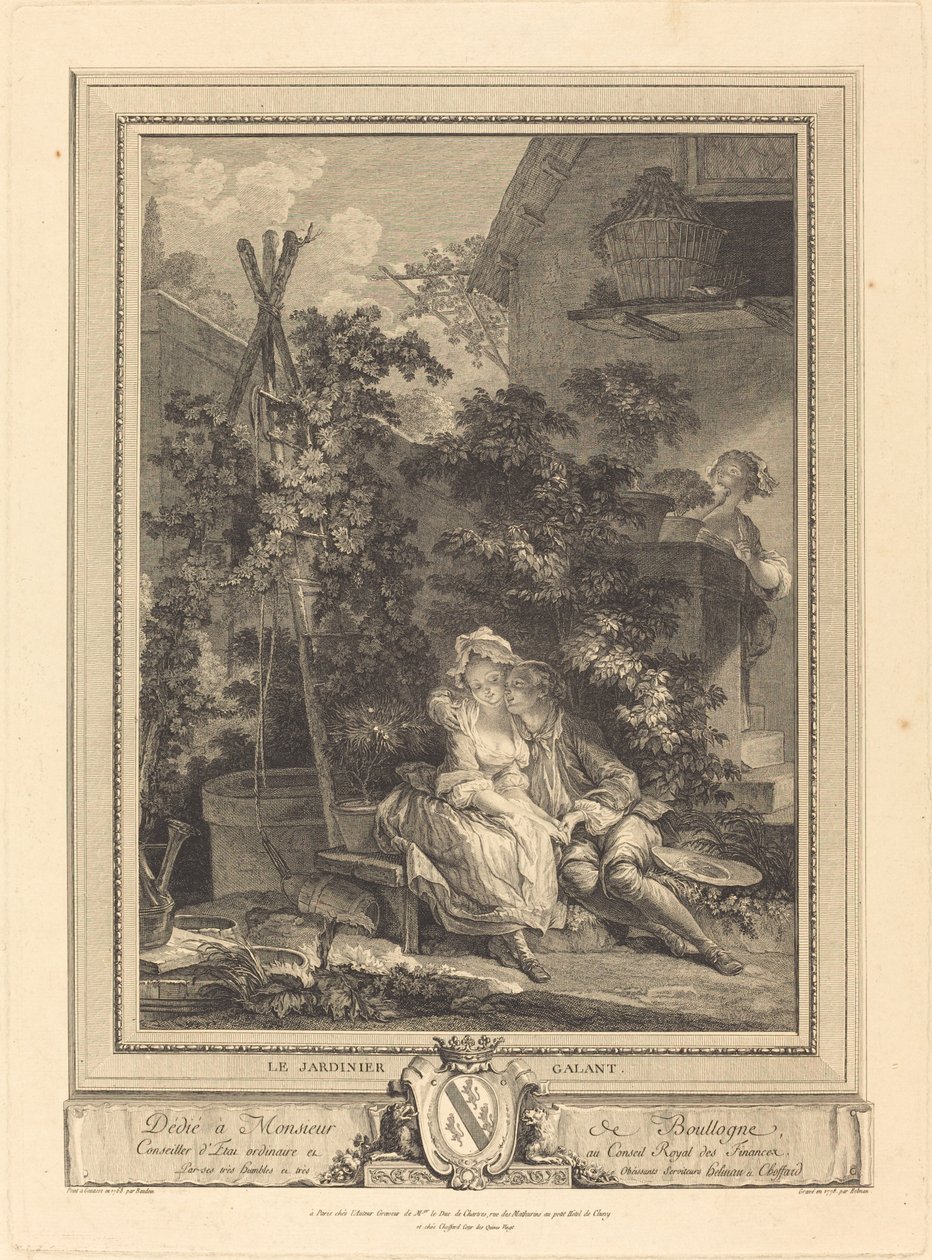 Le jardinier galant - Isidore Stanislas Helman after Pierre Antoine Baudouin