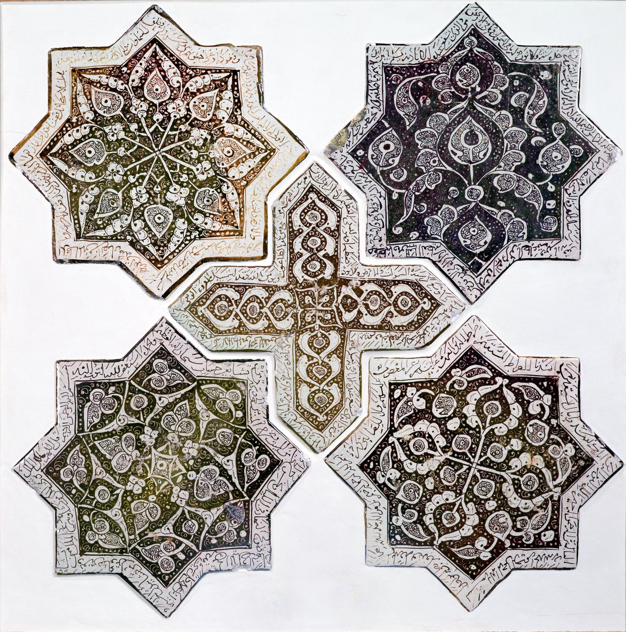 Cinq carreaux, Kashan, Iran - Islamic School