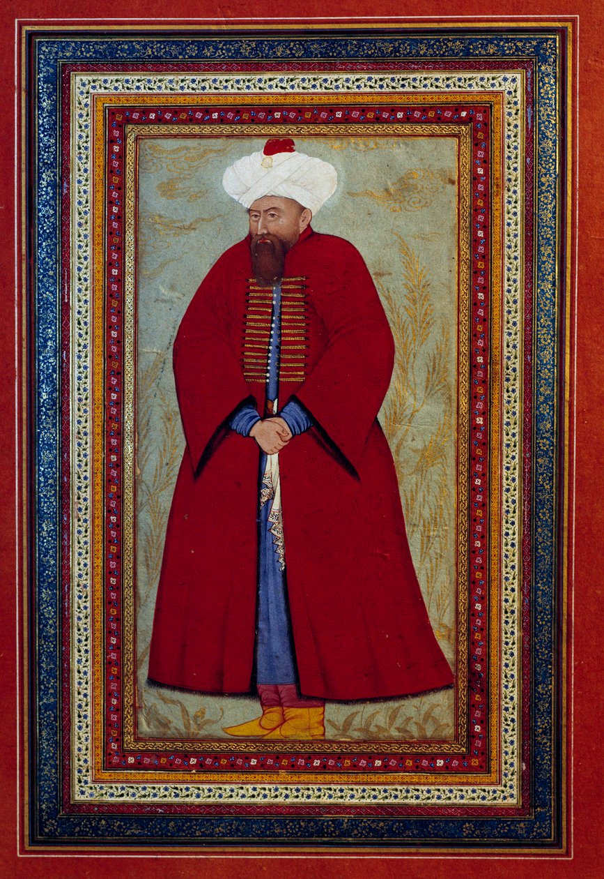 Art islamique : Portrait du sultan ottoman Mehmet (ou Mehmed ou Mohammed) Celebi I (1389-1421). Miniature vers 1550. Paris, Musée du Louvre - Islamic School