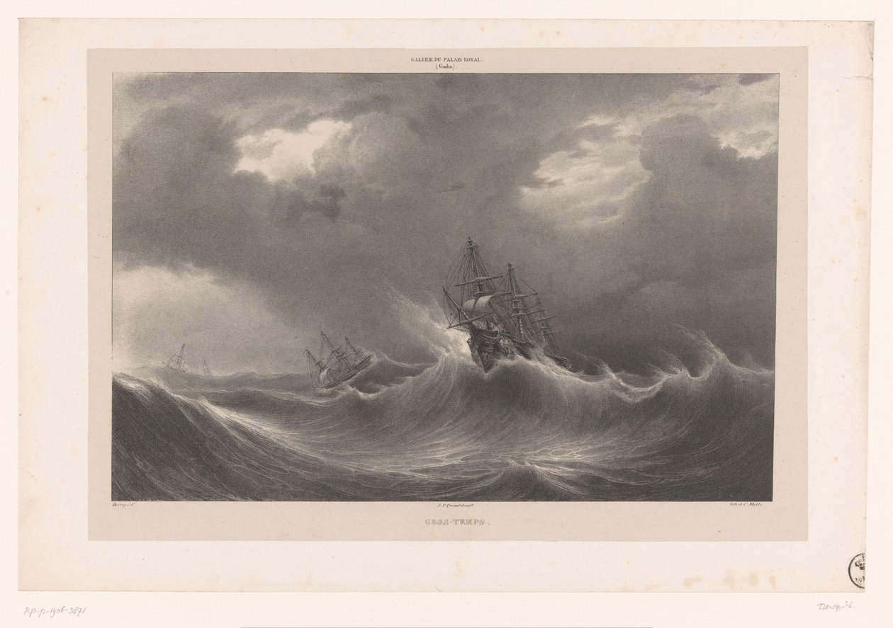 Navires en mer agitée (Galerie du Palais Royal) - Isodore Laurent Deroy